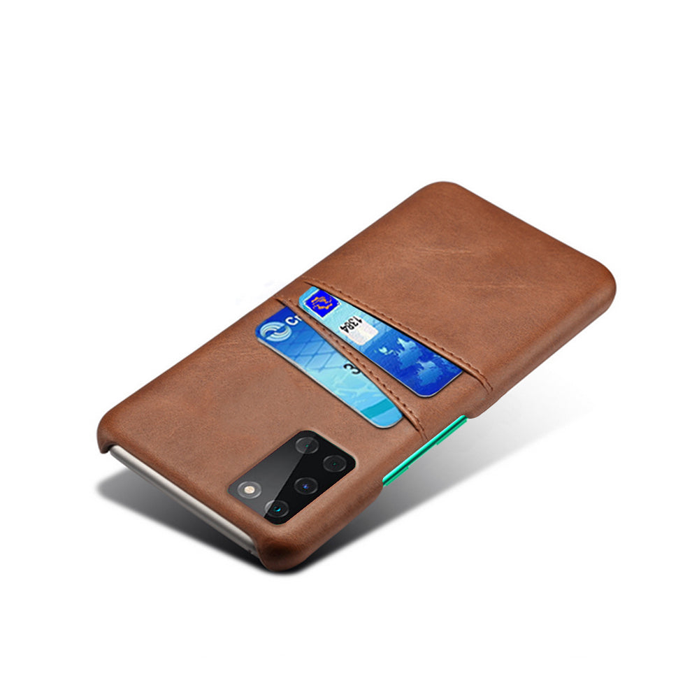 KSQ Double Card Slots PU Leather Coated Hard PC Mobile Phone Cover for OnePlus 8T