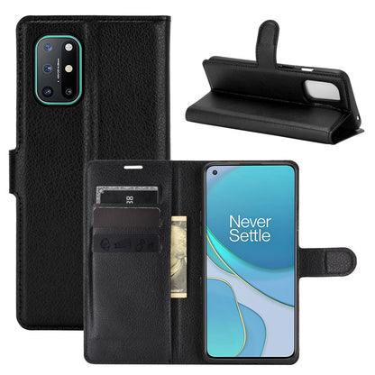 Litchi Texture Leather Wallet Protective Phone Casing for OnePlus 8T