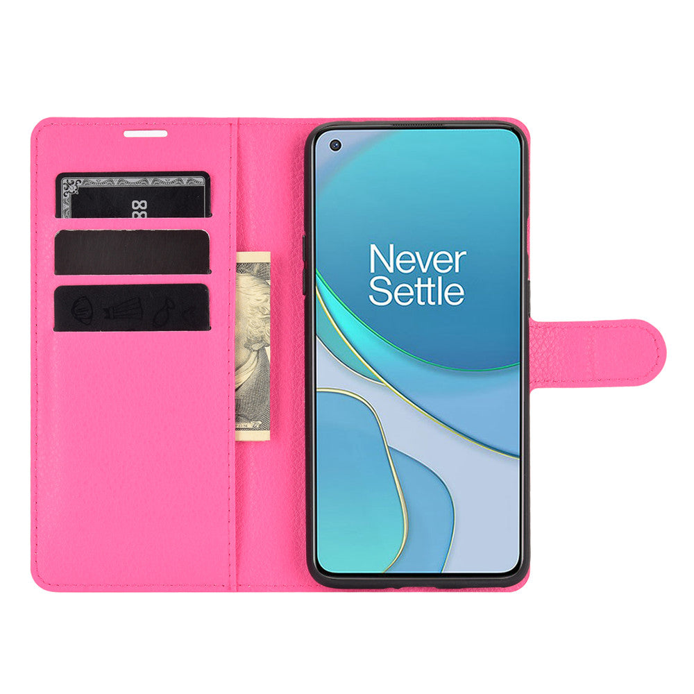 Litchi Texture Leather Wallet Protective Phone Casing for OnePlus 8T