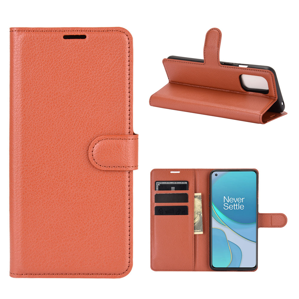 Litchi Texture Leather Wallet Protective Phone Casing for OnePlus 8T