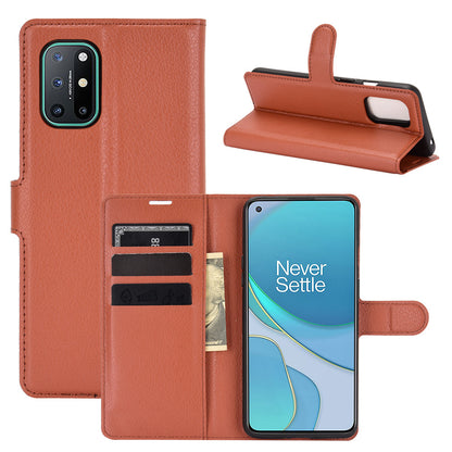 Litchi Texture Leather Wallet Protective Phone Casing for OnePlus 8T