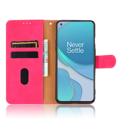 For OnePlus 8T Skin-touch PU Leather Wallet Case with Stand