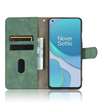 For OnePlus 8T Skin-touch PU Leather Wallet Case with Stand