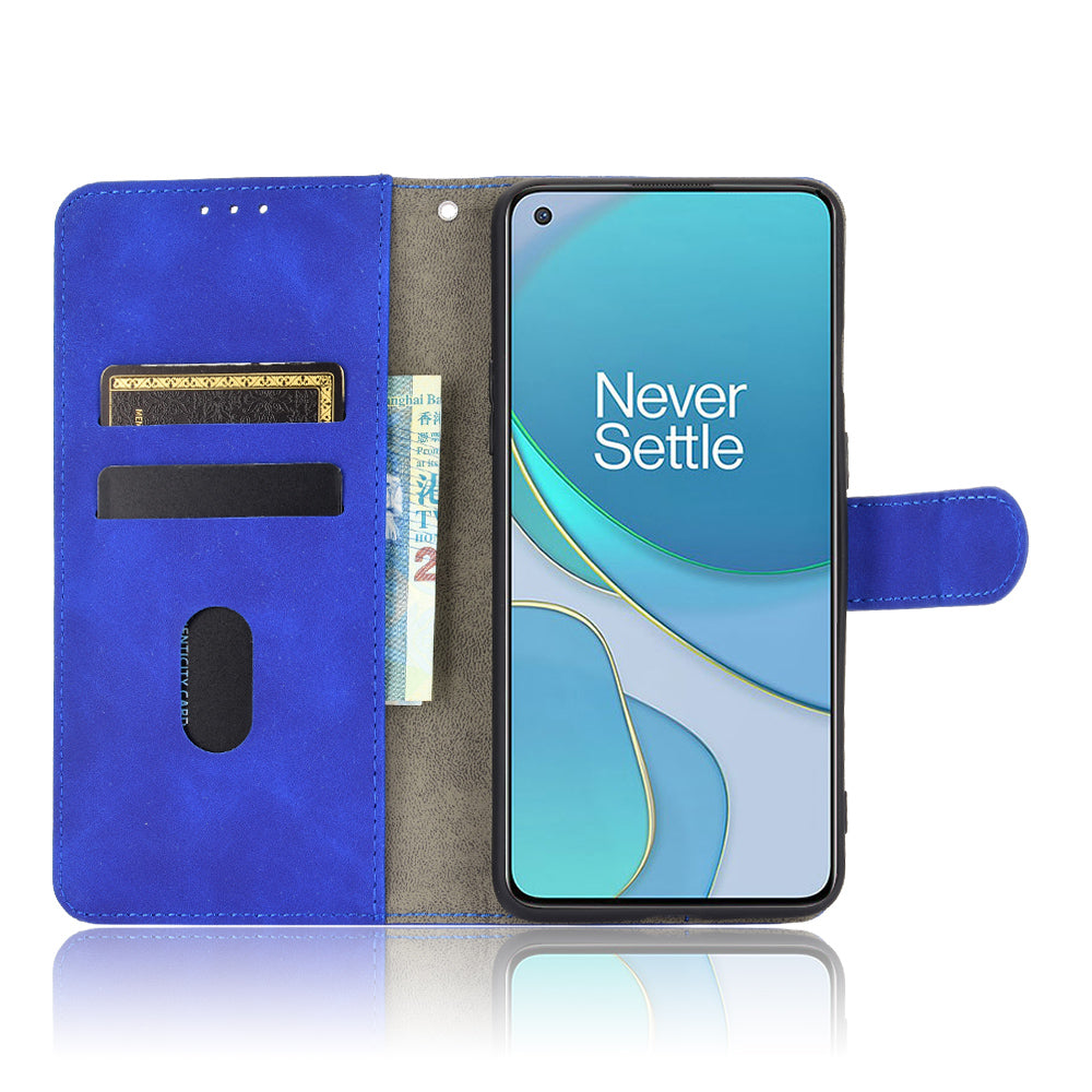 For OnePlus 8T Skin-touch PU Leather Wallet Case with Stand