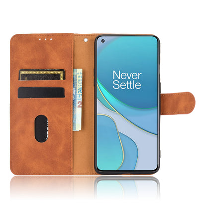 For OnePlus 8T Skin-touch PU Leather Wallet Case with Stand