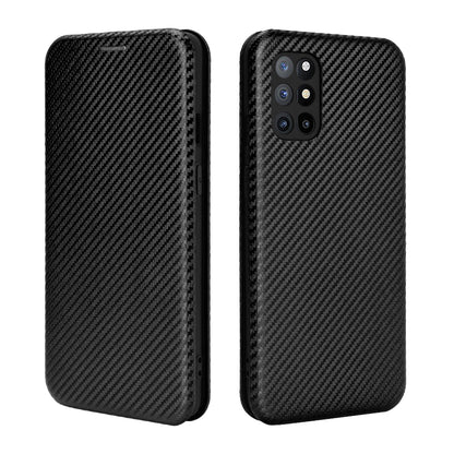 For OnePlus 8T Carbon Fiber Texture Auto-absorbed Flip Leather Cover Stand Card Slots Case