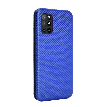 For OnePlus 8T Carbon Fiber Texture Auto-absorbed Flip Leather Cover Stand Card Slots Case