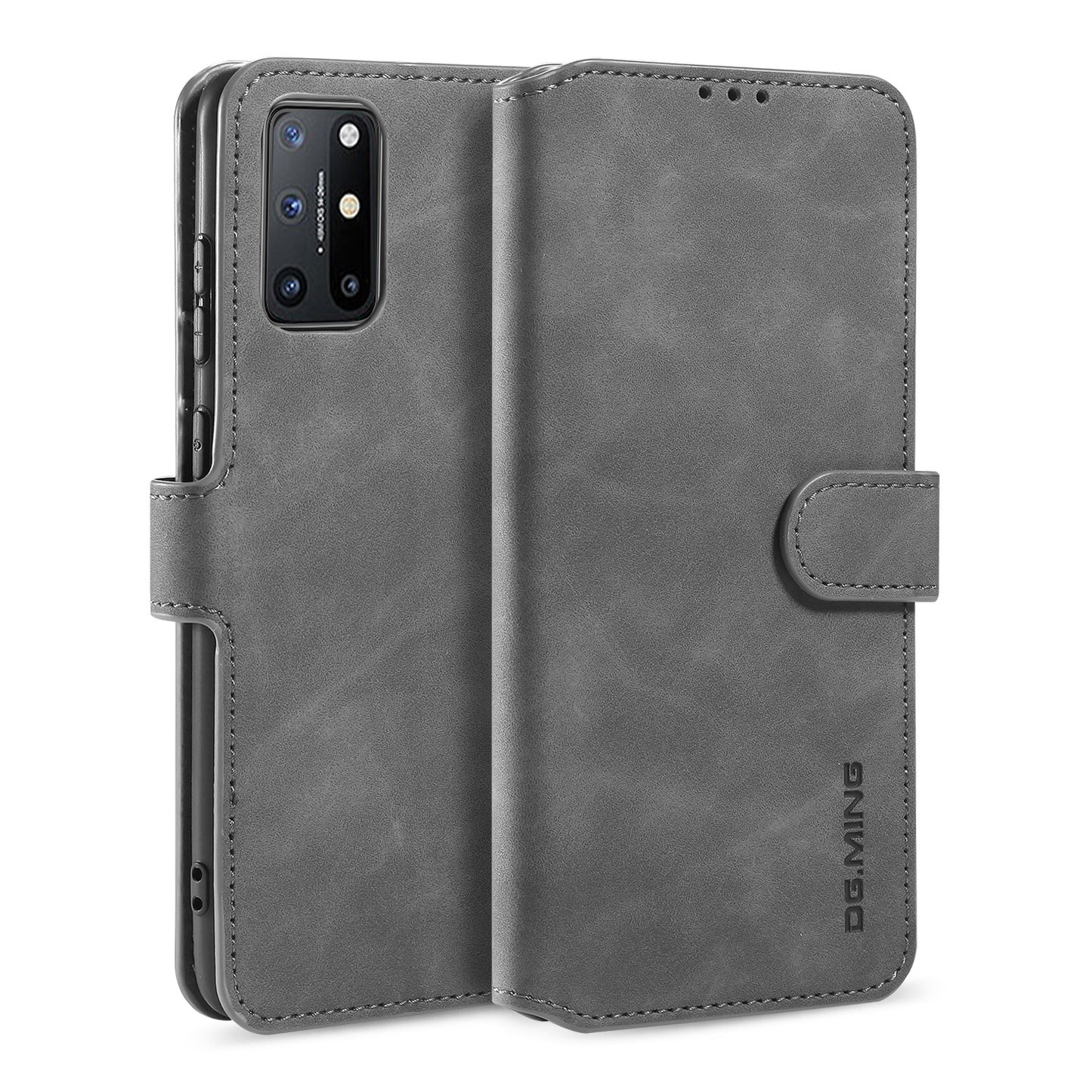 DG.MING Retro Style Leather Wallet Shell for OnePlus 8T