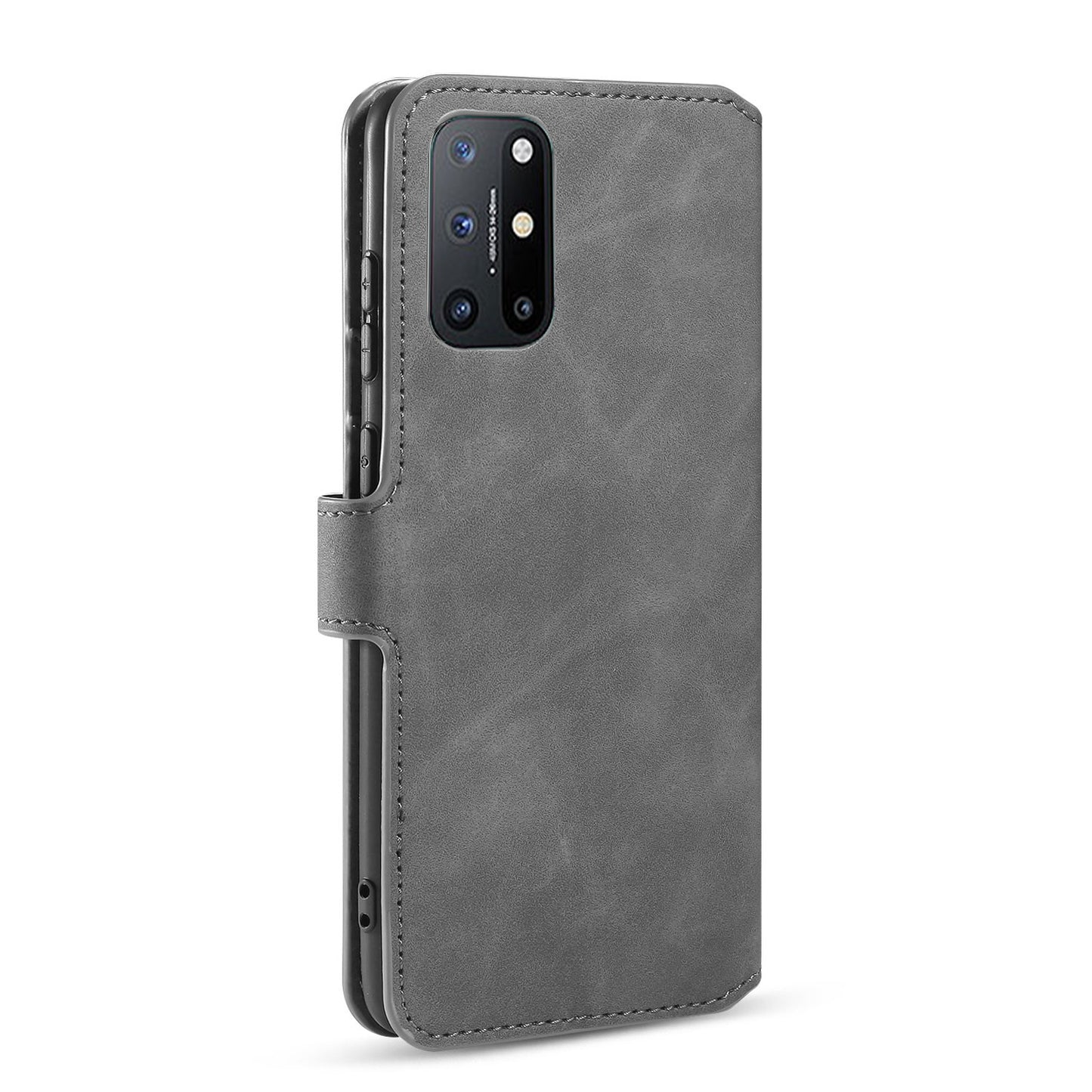 DG.MING Retro Style Leather Wallet Shell for OnePlus 8T