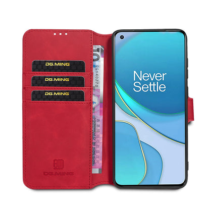 DG.MING Retro Style Leather Wallet Shell for OnePlus 8T