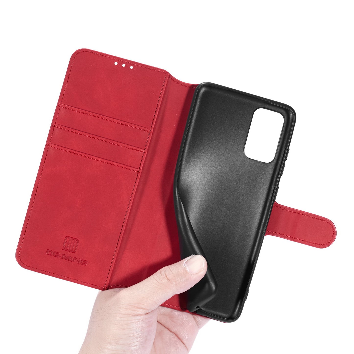 DG.MING Retro Style Leather Wallet Shell for OnePlus 8T