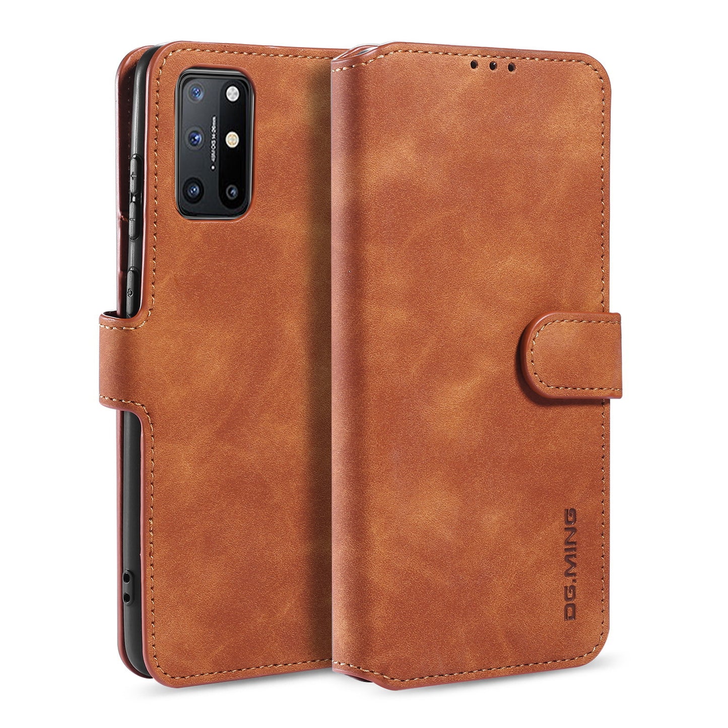 DG.MING Retro Style Leather Wallet Shell for OnePlus 8T