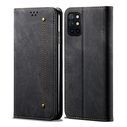 Vintage Style Jeans Cloth Texture Wallet Stand Leather Phone Cover for OnePlus 8T