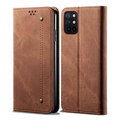 Vintage Style Jeans Cloth Texture Wallet Stand Leather Phone Cover for OnePlus 8T