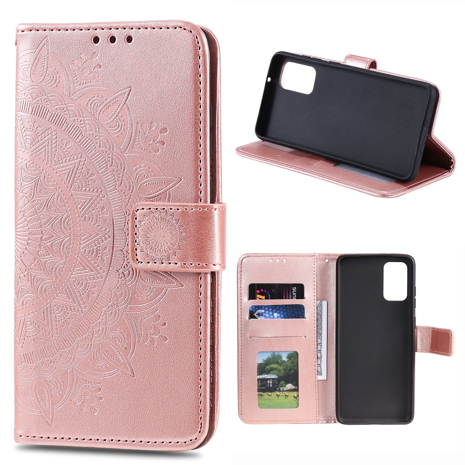 Imprint Flower Leather Wallet Case for OnePlus 8T/8T Pro Phone Cover