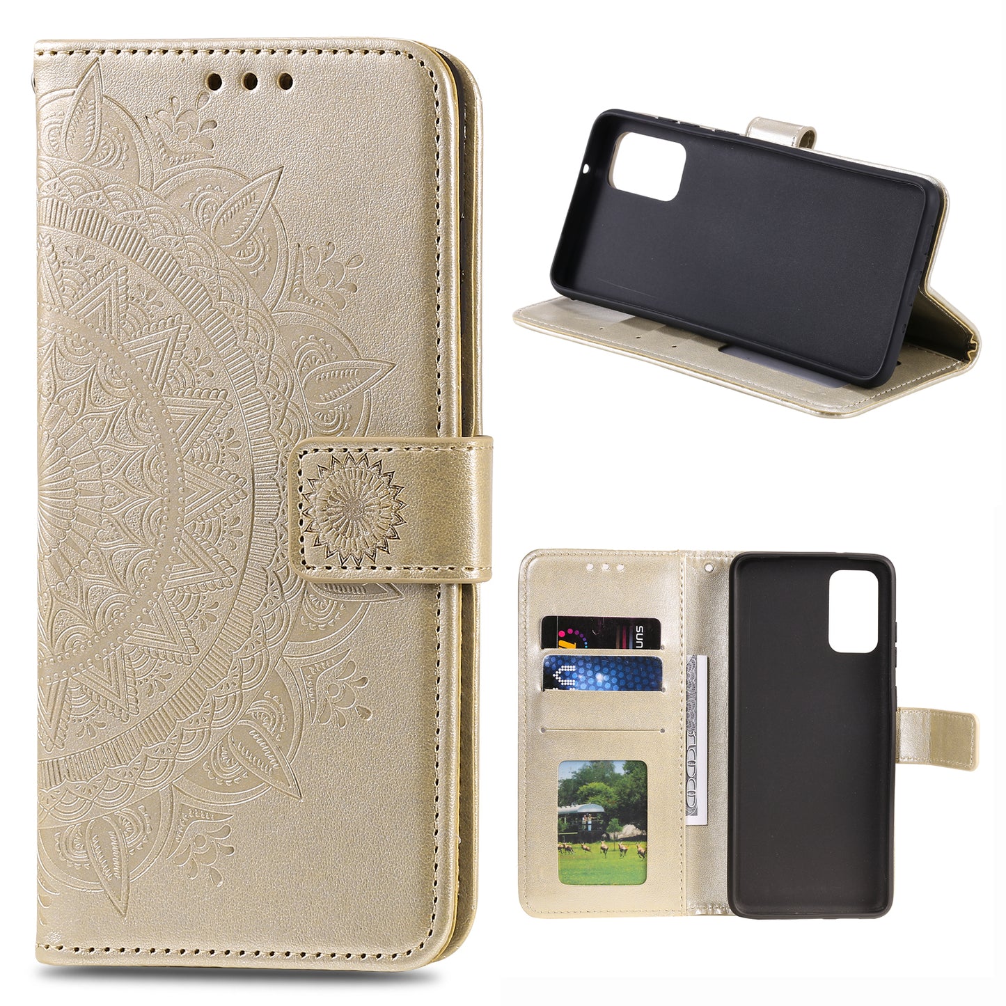 Imprint Flower Leather Wallet Case for OnePlus 8T/8T Pro Phone Cover