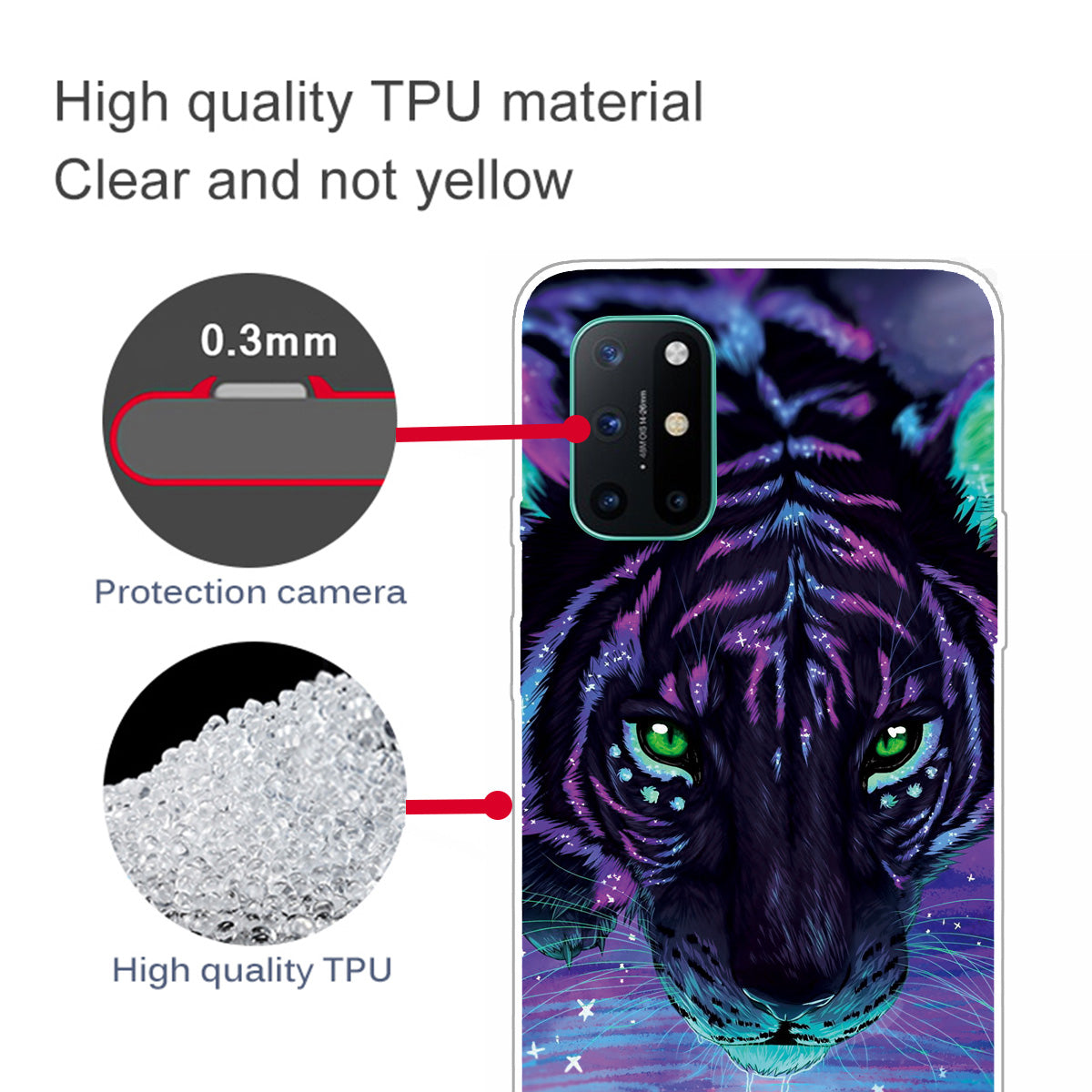 High Transmittance Patterned Protector Cover for OnePlus 8T TPU Case