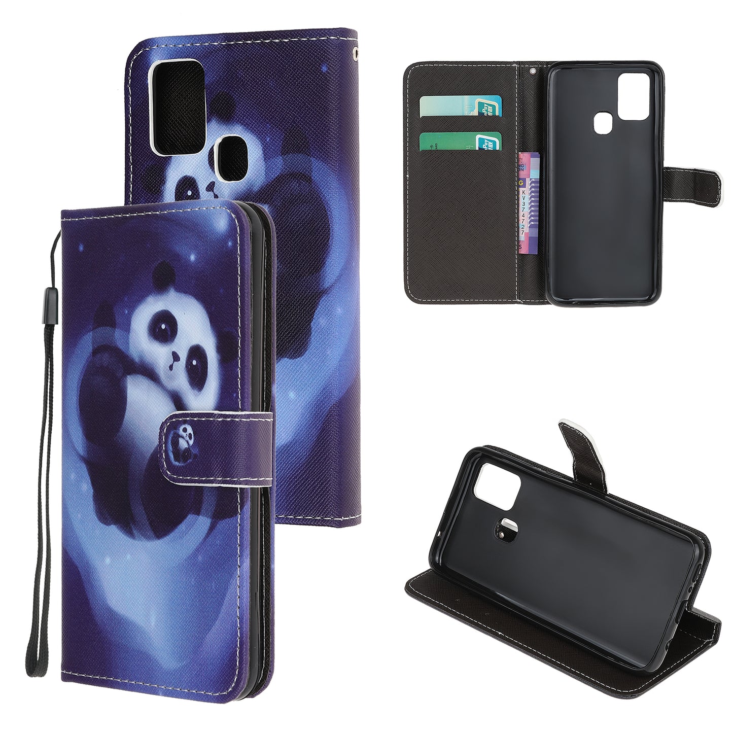 Cross Texture Pattern Printing Leather Wallet Stand Cover with Strap for 	OnePlus Nord N10 5G