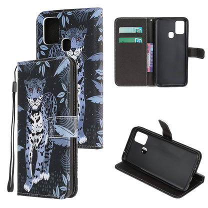 Cross Texture Pattern Printing Leather Wallet Stand Cover with Strap for 	OnePlus Nord N10 5G