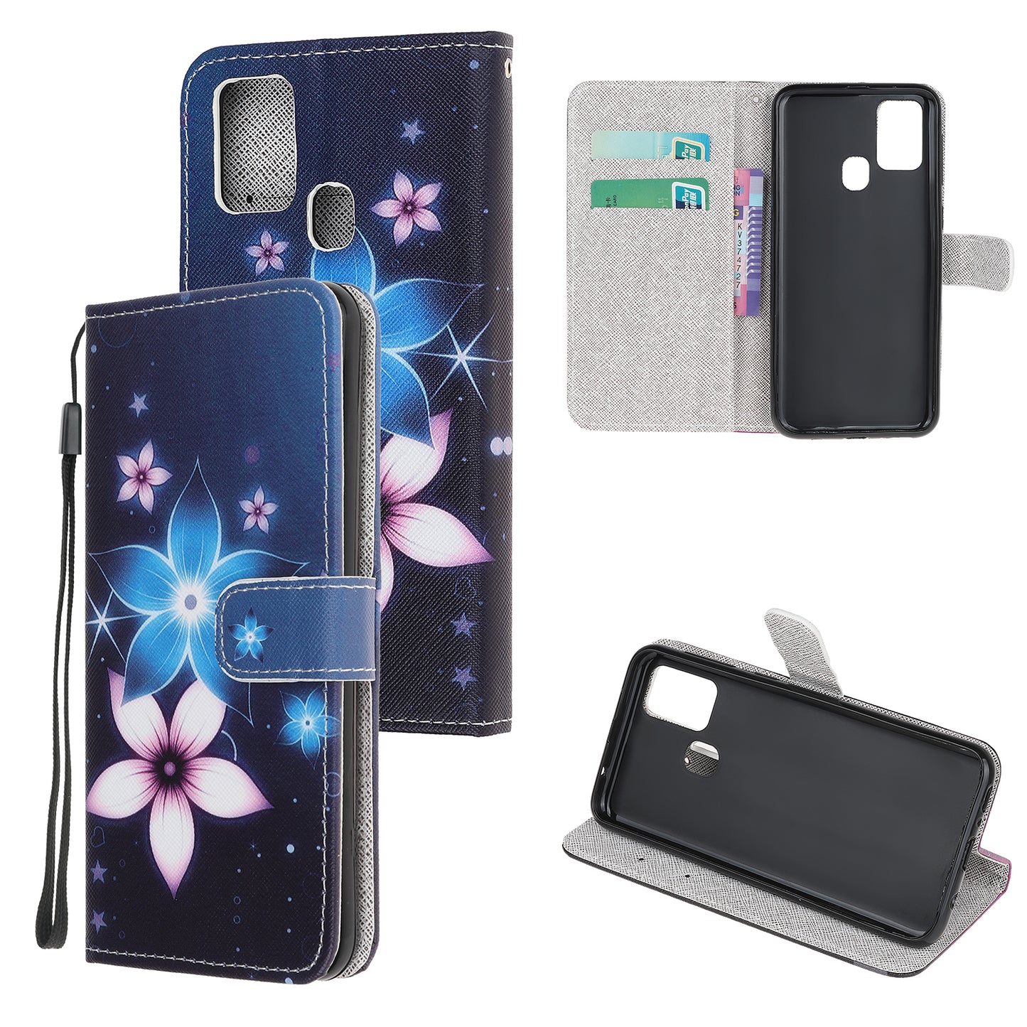 Cross Texture Pattern Printing Leather Wallet Stand Cover with Strap for 	OnePlus Nord N10 5G