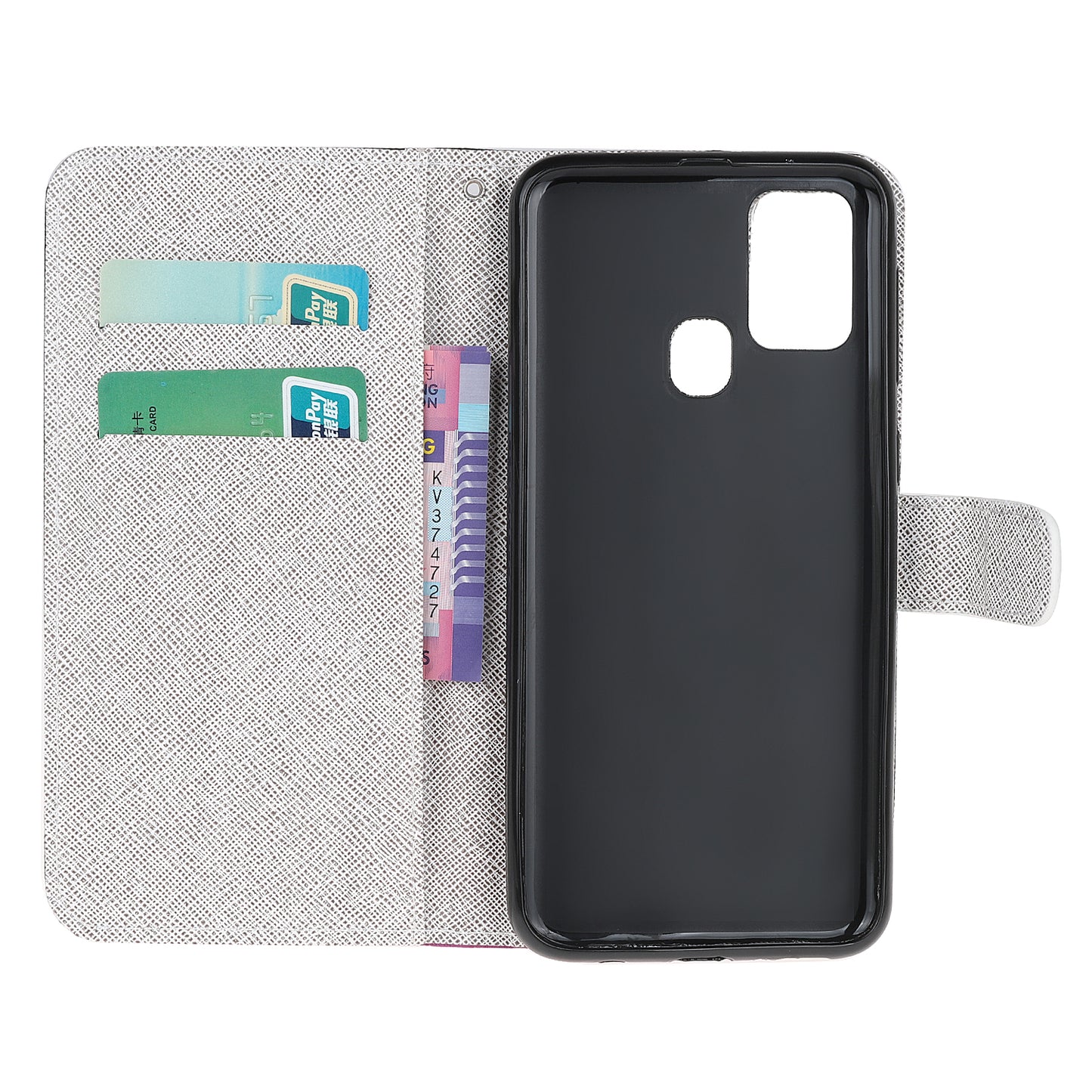 Cross Texture Pattern Printing Leather Wallet Stand Cover with Strap for 	OnePlus Nord N10 5G