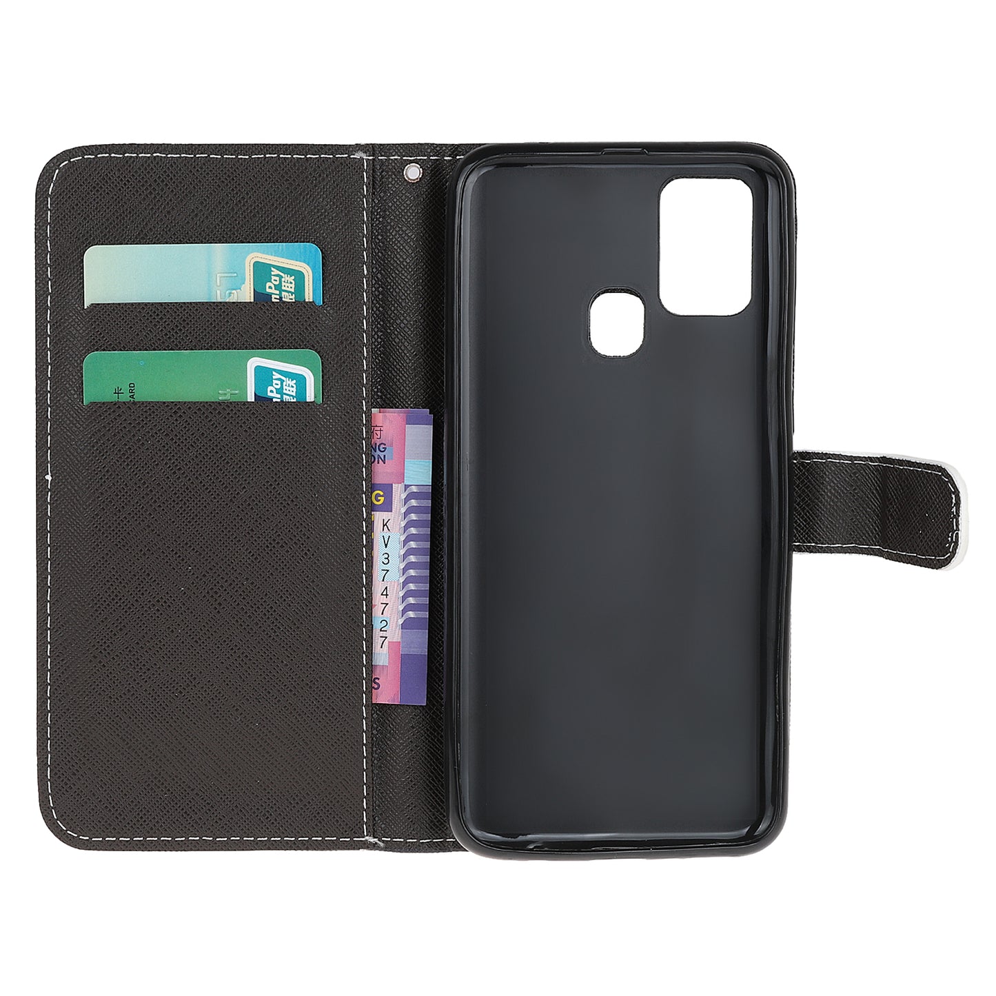 Cross Texture Pattern Printing Stand Shell Wallet Leather Cover for OnePlus Nord N100