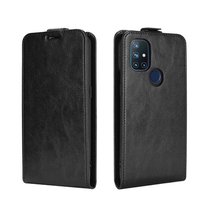 Vertical Flip Crazy Horse Leather Case with Card Slot for OnePlus Nord N10 5G