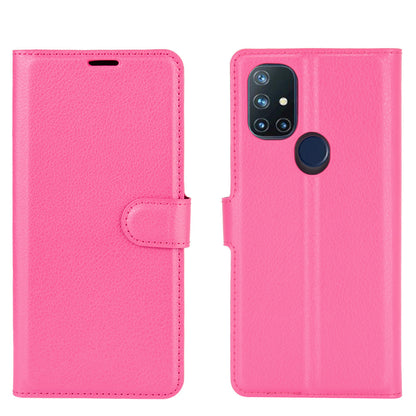 Litchi Texture Wallet Stand Leather Cover Shell for OnePlus Nord N10 5G with Flexible TPU Inner Case