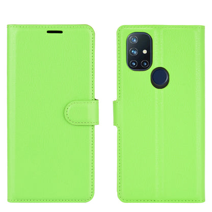 Litchi Texture Wallet Stand Leather Cover Shell for OnePlus Nord N10 5G with Flexible TPU Inner Case