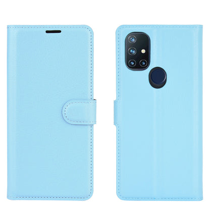 Litchi Texture Wallet Stand Leather Cover Shell for OnePlus Nord N10 5G with Flexible TPU Inner Case