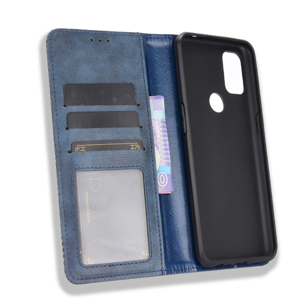 Retro Style Auto-Absorbed Wallet Stand Leather Phone Case for OnePlus Nord N10 5G