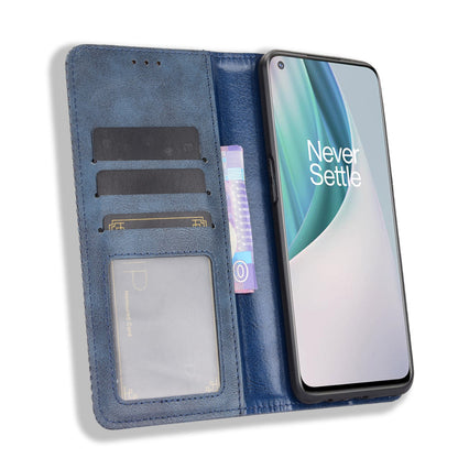 Retro Style Auto-Absorbed Wallet Stand Leather Phone Case for OnePlus Nord N10 5G