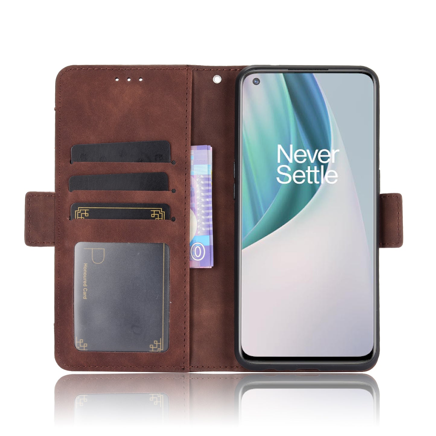 Multiple Card Slots Leather Wallet Mobile Phone Case for OnePlus Nord N10 5G