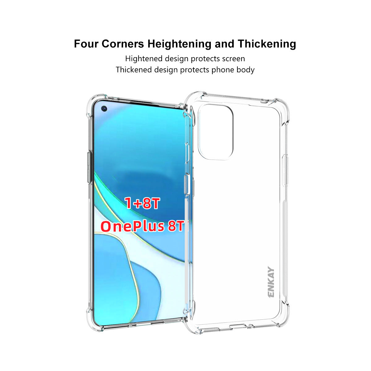 HAT-PRINCE ENKAY ENK-PC063 Shockproof Clear TPU Case for OnePlus 8T