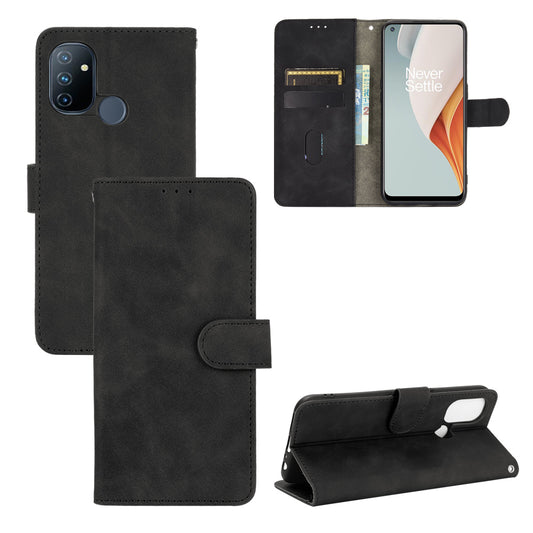 Skin-touch Wallet Stand Leather Phone Casing for OnePlus Nord N100