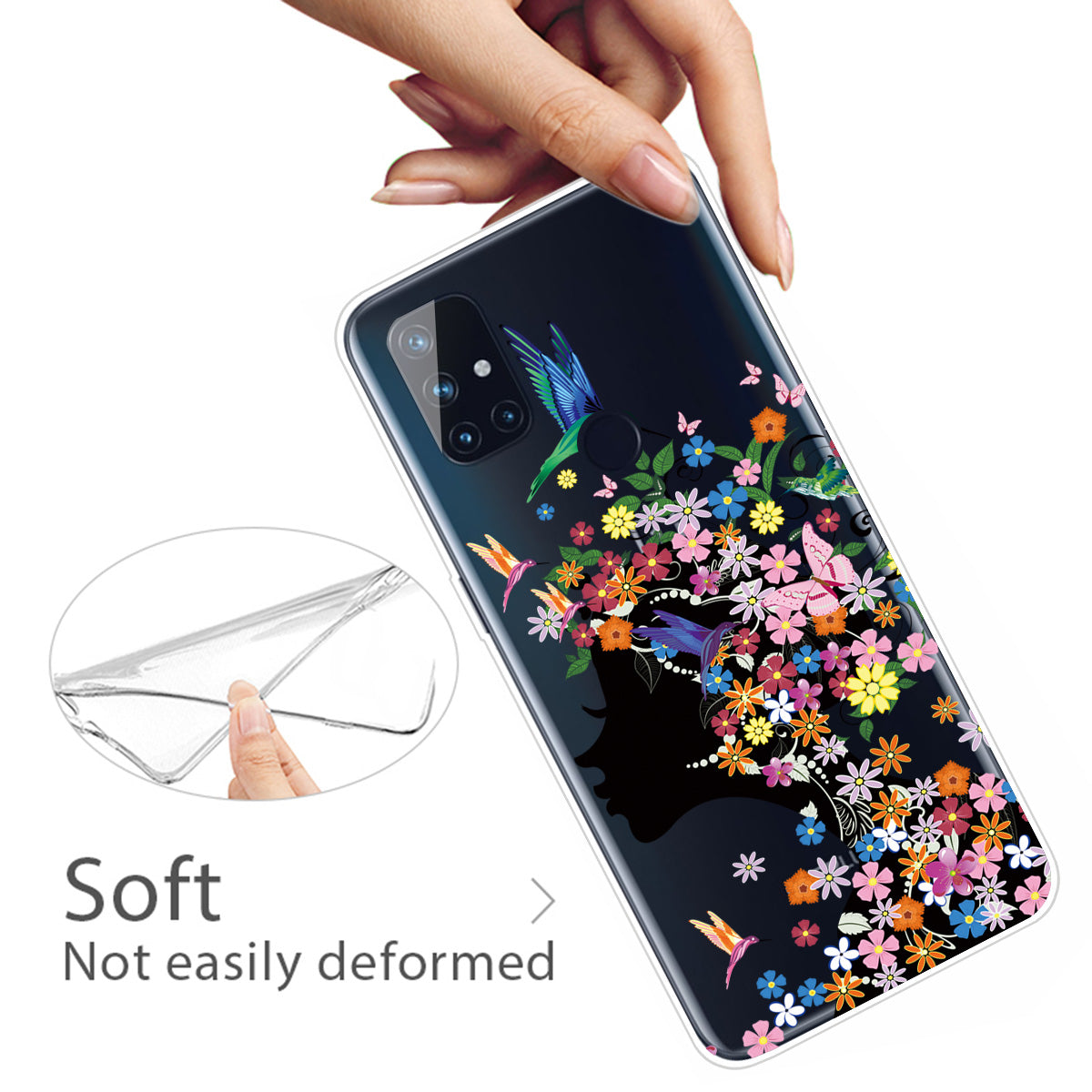 Transparent Pattern Printing TPU Shell for OnePlus Nord N10 5G Soft Phone Case