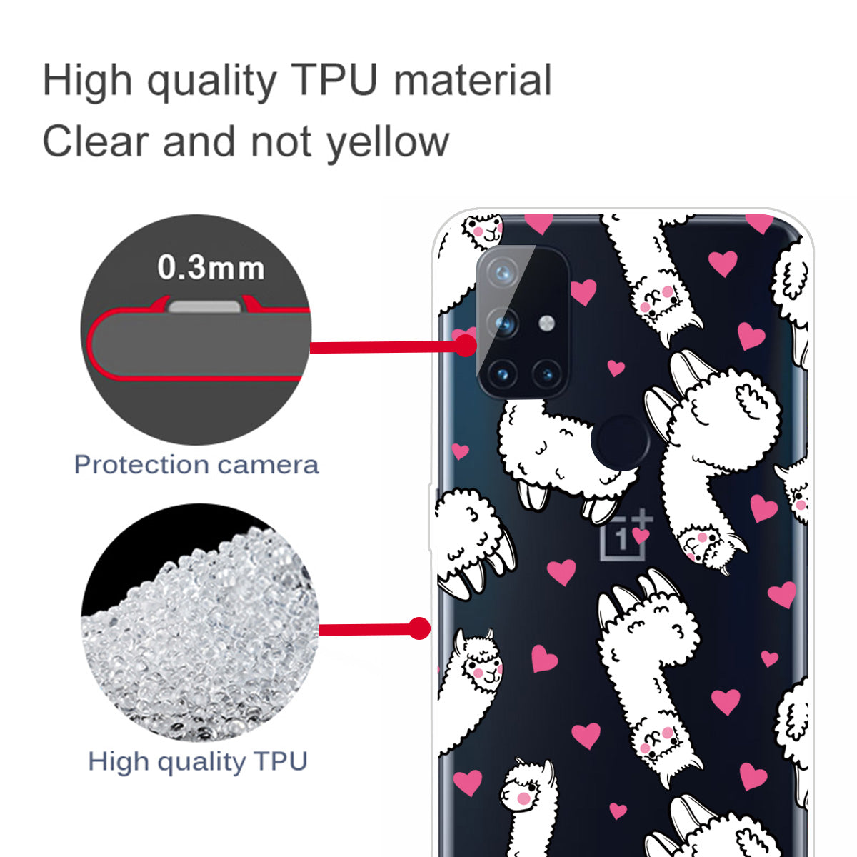 Transparent Pattern Printing TPU Shell for OnePlus Nord N10 5G Soft Phone Case