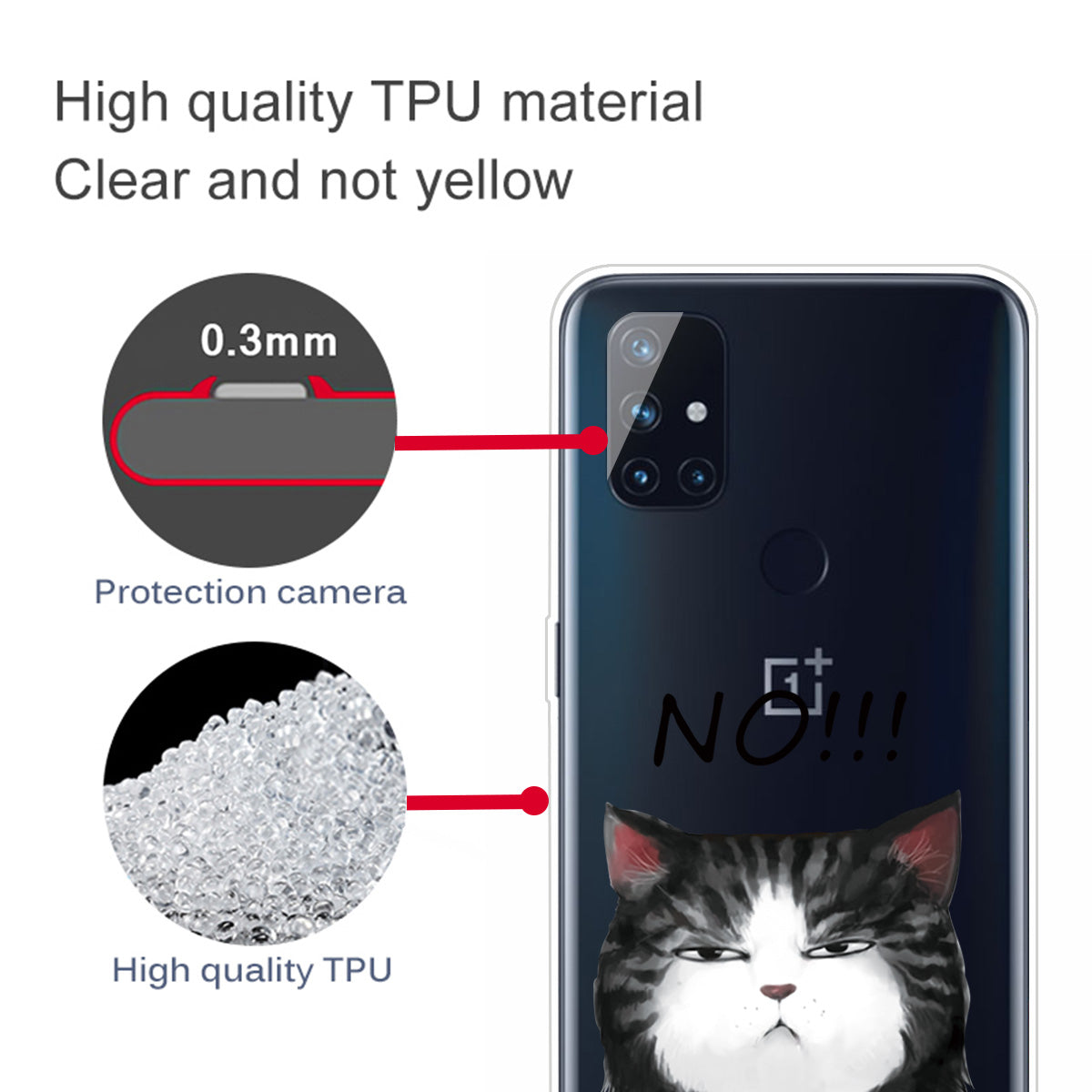 Transparent Pattern Printing TPU Shell for OnePlus Nord N10 5G Soft Phone Case