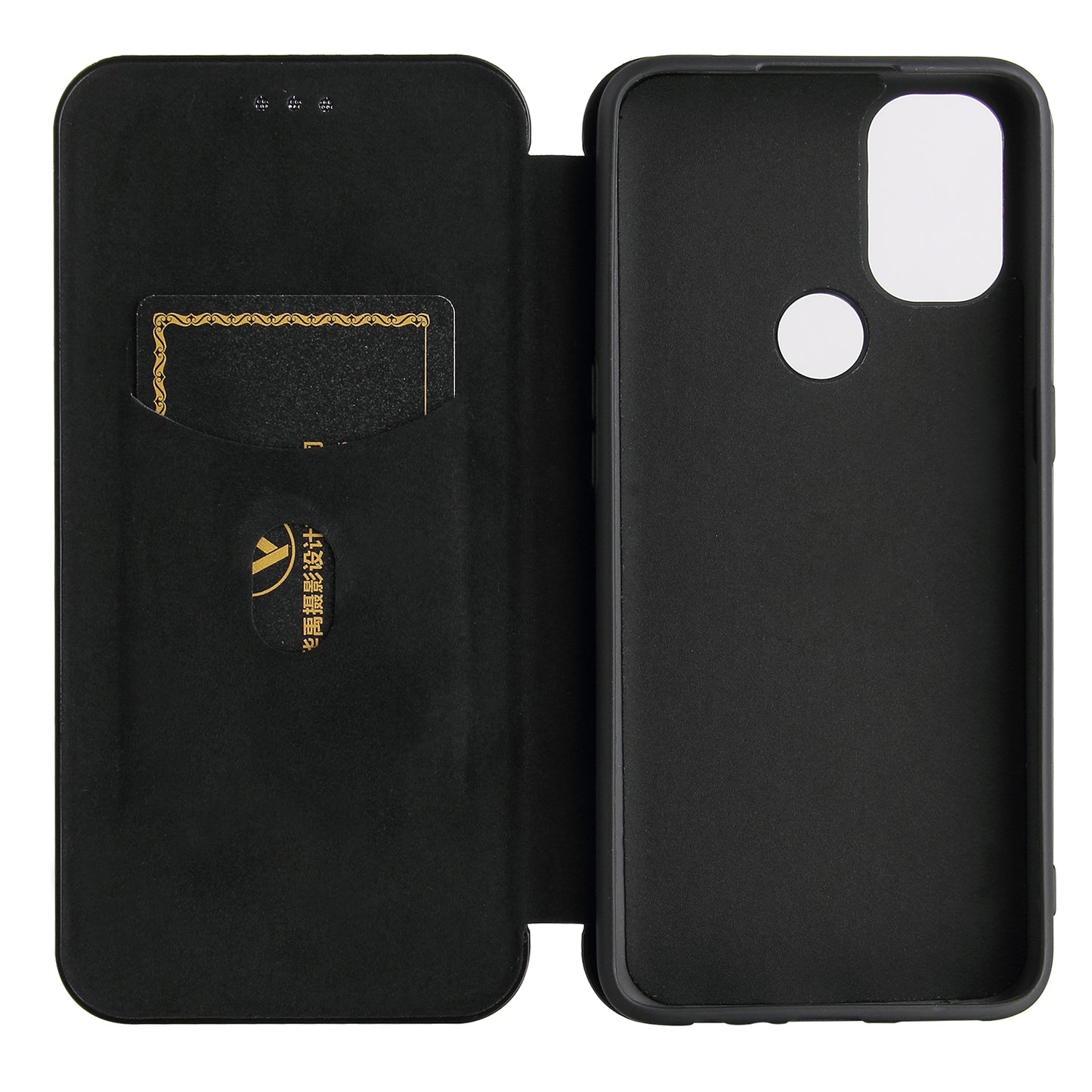 Auto-absorbed Anti-scratch Carbon Fiber Texture Covering for OnePlus Nord N10 5G Stand Leather Case