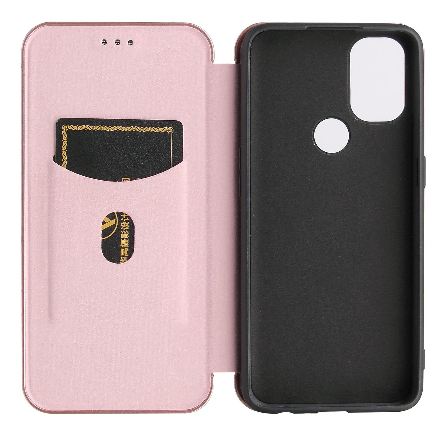 Auto-absorbed Anti-scratch Carbon Fiber Texture Covering for OnePlus Nord N10 5G Stand Leather Case