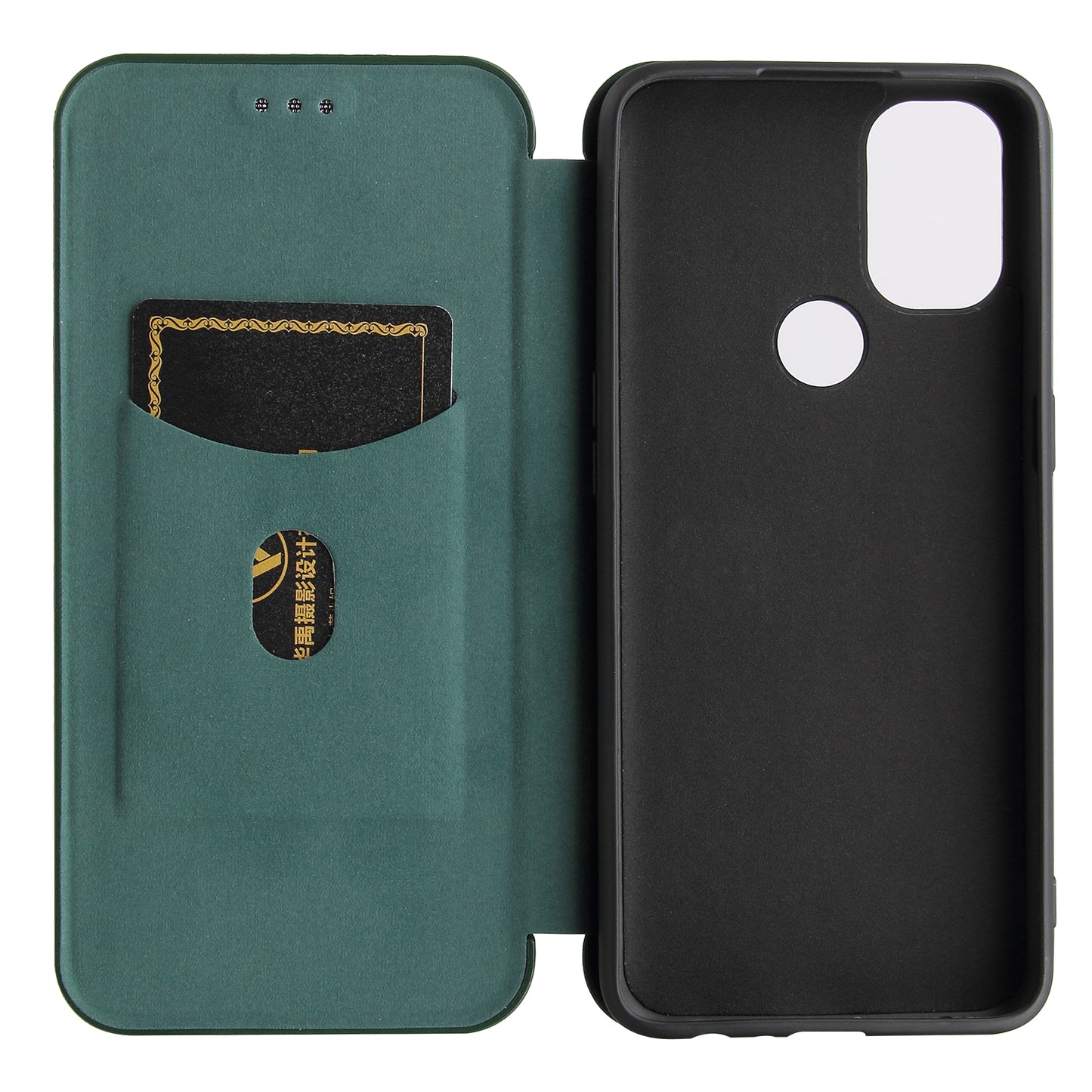 Auto-absorbed Anti-scratch Carbon Fiber Texture Covering for OnePlus Nord N10 5G Stand Leather Case