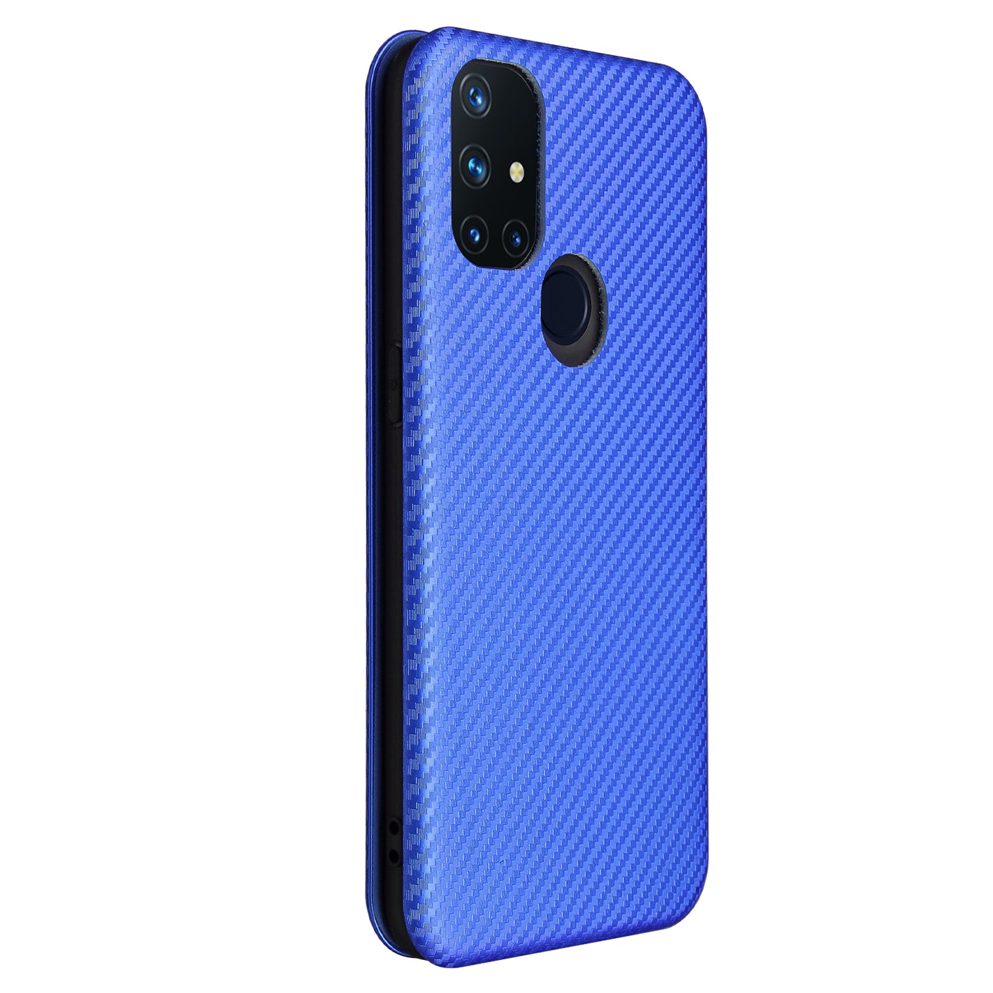 Auto-absorbed Anti-scratch Carbon Fiber Texture Covering for OnePlus Nord N10 5G Stand Leather Case