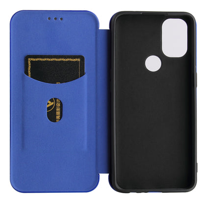 Auto-absorbed Anti-scratch Carbon Fiber Texture Covering for OnePlus Nord N10 5G Stand Leather Case