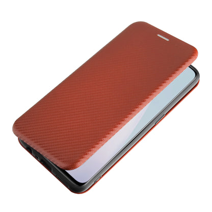 Auto-absorbed Anti-scratch Carbon Fiber Texture Covering for OnePlus Nord N10 5G Stand Leather Case