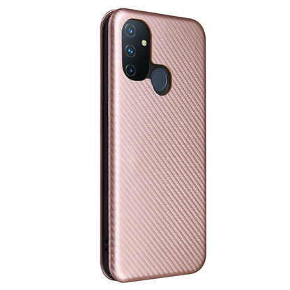 Auto-absorbed Anti-scratch Carbon Fiber Texture Covering for OnePlus Nord N100 Leather Phone Case