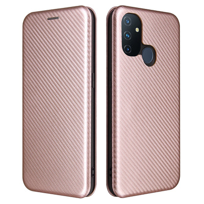 Auto-absorbed Anti-scratch Carbon Fiber Texture Covering for OnePlus Nord N100 Leather Phone Case