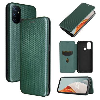 Auto-absorbed Anti-scratch Carbon Fiber Texture Covering for OnePlus Nord N100 Leather Phone Case