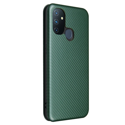 Auto-absorbed Anti-scratch Carbon Fiber Texture Covering for OnePlus Nord N100 Leather Phone Case