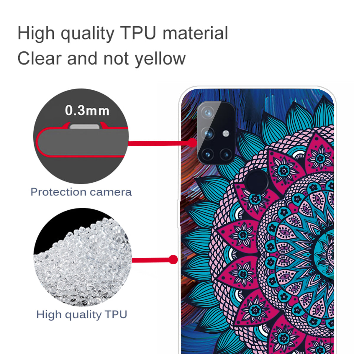 Pattern Printing TPU Phone Cover Case for OnePlus Nord N100