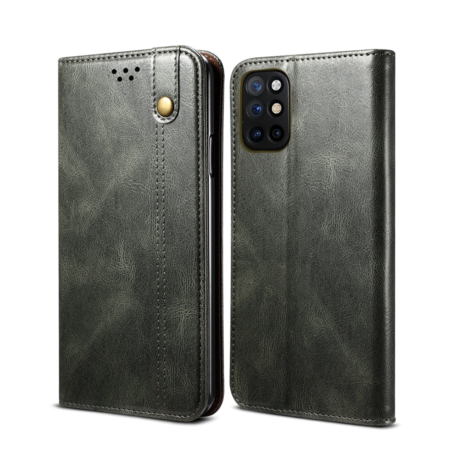 Waxy Crazy Horse Texture TPU + PU Leather Shell Phone Case for OnePlus 8T